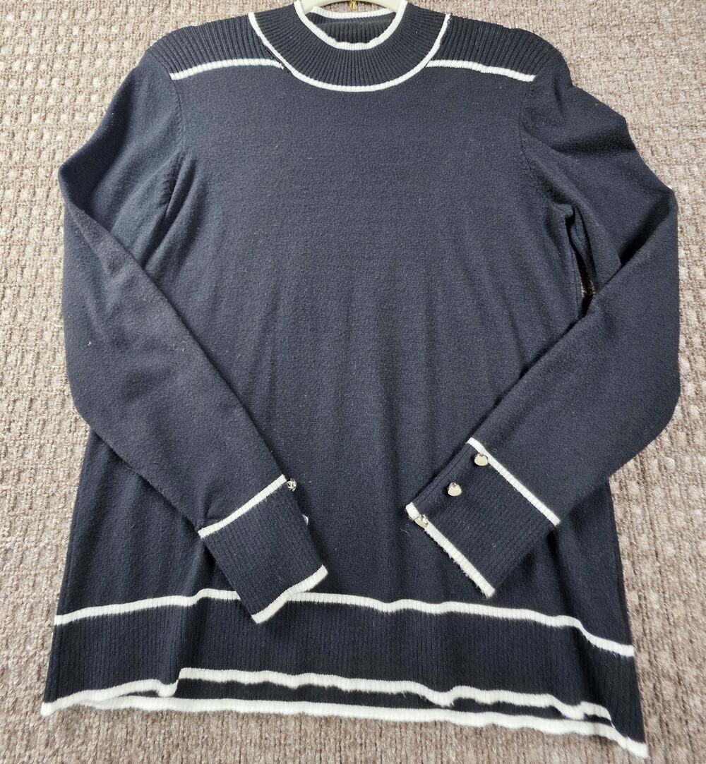 Women's 89th + Madison Black Pullover Lightweight Sweater Size L